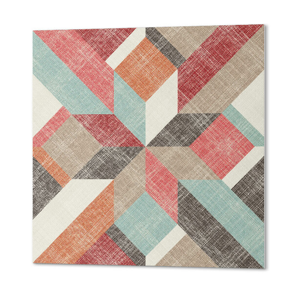 Self adhesive vinyl floor tiles Dynamic geometry in vivid colors