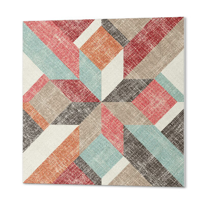 Self adhesive vinyl floor tiles Dynamic geometry in vivid colors