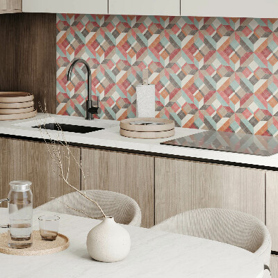 Self adhesive vinyl floor tiles Dynamic geometry in vivid colors