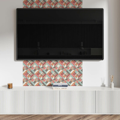 Self adhesive vinyl floor tiles Dynamic geometry in vivid colors