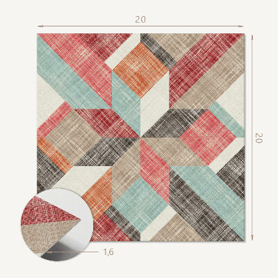 Self adhesive vinyl floor tiles Dynamic geometry in vivid colors