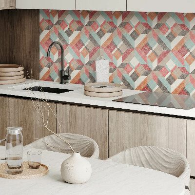Self adhesive vinyl floor tiles Dynamic geometry in vivid colors