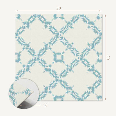 Self adhesive vinyl floor tiles Patterns in the woven mesh