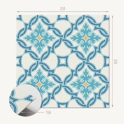 Self adhesive vinyl floor tiles Arabesque-inspired design