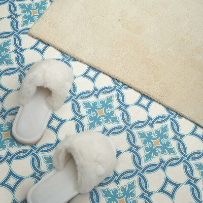 Self adhesive vinyl floor tiles Arabesque-inspired design