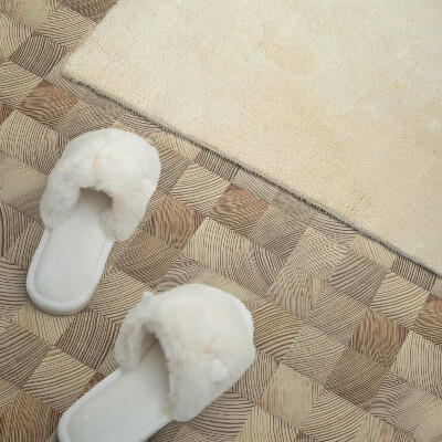 Vinyl tiles Shades of wood in the arrangement
