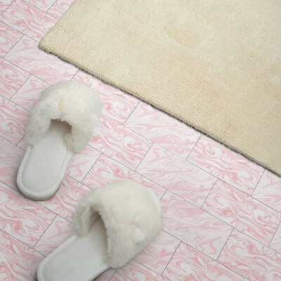 Self adhesive vinyl floor tiles Stylish waves in a marble pattern