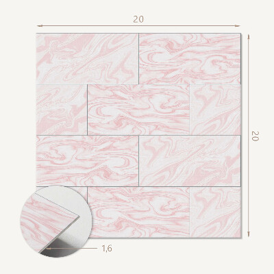 Self adhesive vinyl floor tiles Stylish waves in a marble pattern