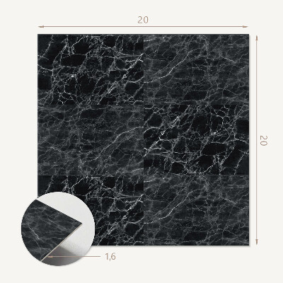 Self adhesive vinyl floor tiles Marble motif with subtle veins