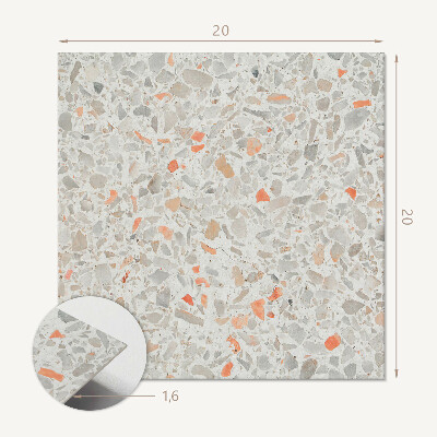 Self adhesive vinyl floor tiles Motif with stone details