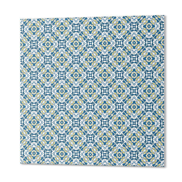 Self adhesive vinyl floor tiles Floral pattern in a geometric version