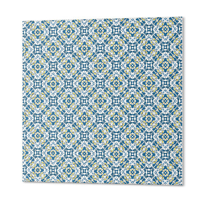 Self adhesive vinyl floor tiles Floral pattern in a geometric version