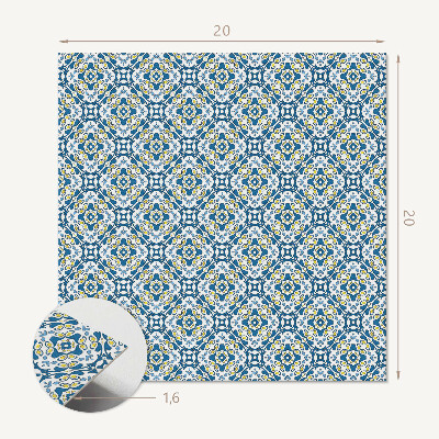 Self adhesive vinyl floor tiles Floral pattern in a geometric version