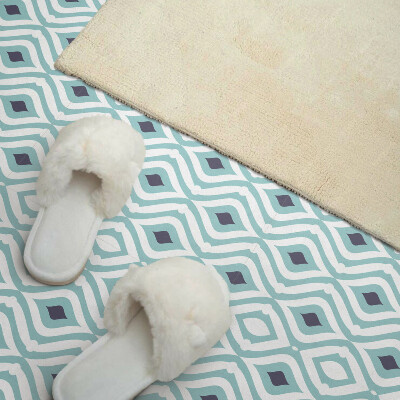 Self adhesive vinyl floor tiles Wave and rhombus pattern