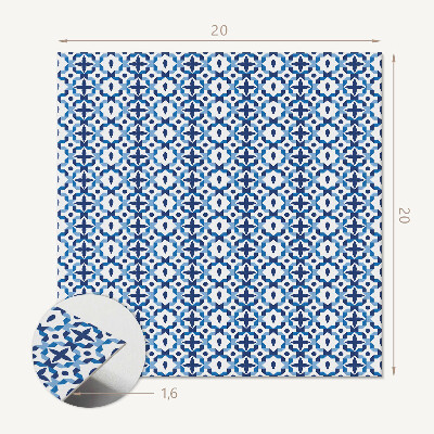 Self adhesive vinyl floor tiles Geometry in floral shapes
