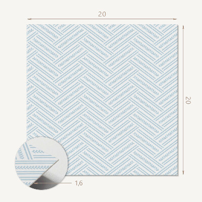 Self adhesive vinyl floor tiles Zigzag motif with linear detail
