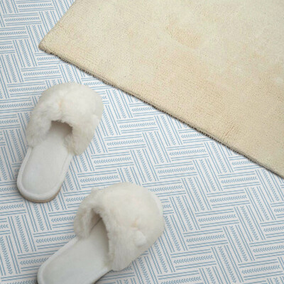 Self adhesive vinyl floor tiles Zigzag motif with linear detail
