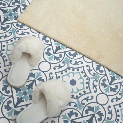 Self adhesive vinyl floor tiles Plant ornaments with a floral accent