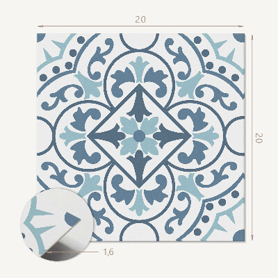 Self adhesive vinyl floor tiles Plant ornaments with a floral accent