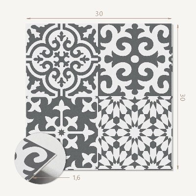 Vinyl tiles Decorative motifs on tiles