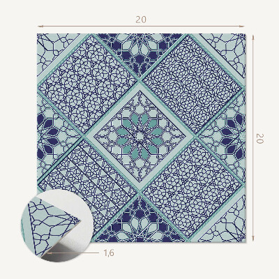 Vinyl tiles Geometric patterns in a mosaic composition