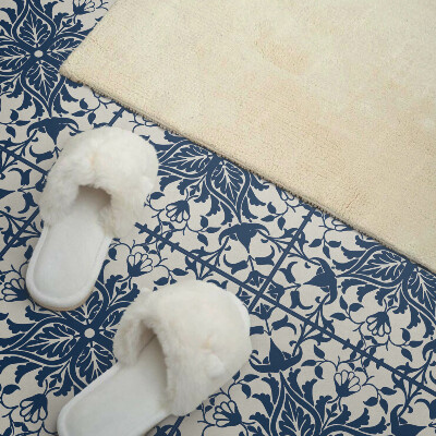 Self adhesive vinyl floor tiles Plant motif with leaves