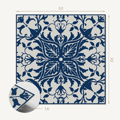 Self adhesive vinyl floor tiles Plant motif with leaves