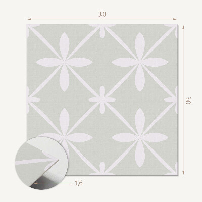 Vinyl tiles Floral mesh with flowers