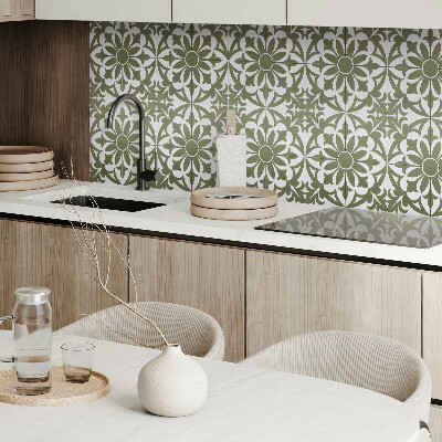 Self adhesive vinyl floor tiles Floral pattern with leaves
