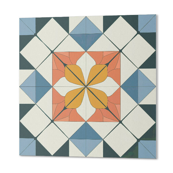 Vinyl tiles Stylish flowers in a geometric composition