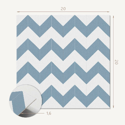 Self adhesive vinyl floor tiles Pattern with wavy zigzags