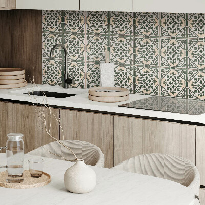 Self adhesive vinyl floor tiles Botanical motif on the tile