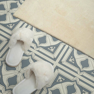 Self adhesive vinyl floor tiles Floral pattern on tiles