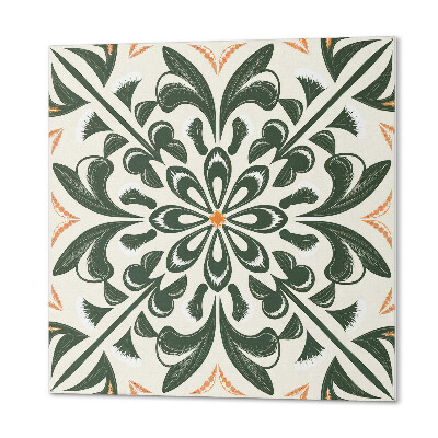 Self adhesive vinyl floor tiles Flowers surrounded by leaves