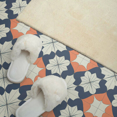 Self adhesive vinyl floor tiles Stylish geometric floral pattern