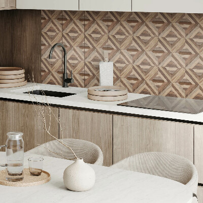 Self adhesive vinyl floor tiles A motif of natural boards in shades of brown