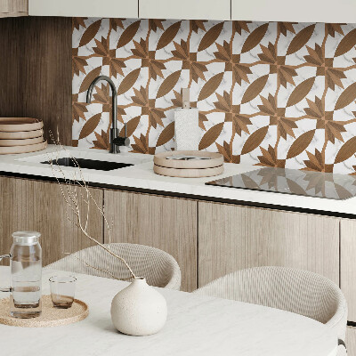 Self adhesive vinyl floor tiles Wooden motifs in a geometric style