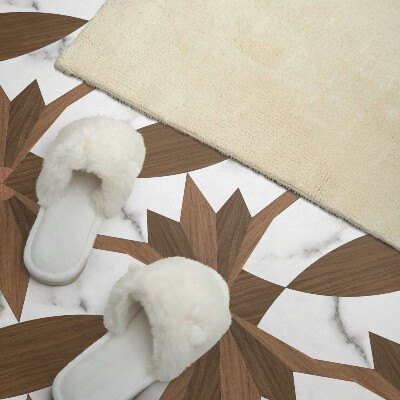 Self adhesive vinyl floor tiles Wooden motifs in a geometric style