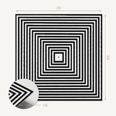 Vinyl tiles Square concentric lines motif