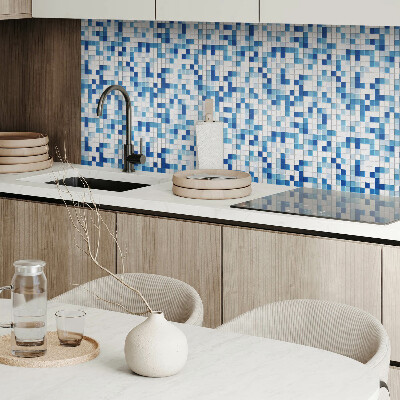 Vinyl tiles Mosaic pattern in intense shades of blue