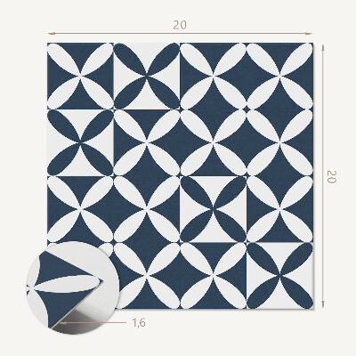 Self adhesive vinyl floor tiles Floral pattern in geometric forms