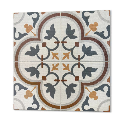 Vinyl tiles Checkered pattern with flowers