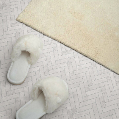 Vinyl tiles Herringbone spatial motif