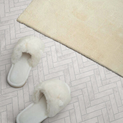 Vinyl tiles Herringbone spatial motif