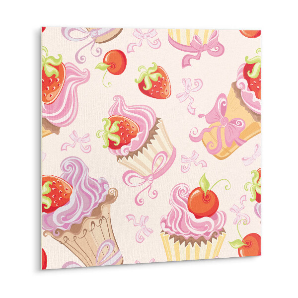 Self adhesive vinyl floor tiles Colorful fruit cupcakes