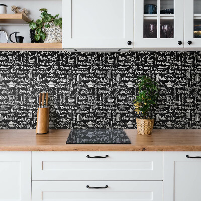 Self adhesive vinyl tiles Black and white kitchen signs