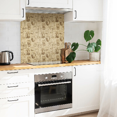 Self adhesive vinyl tiles Jars on a brown background