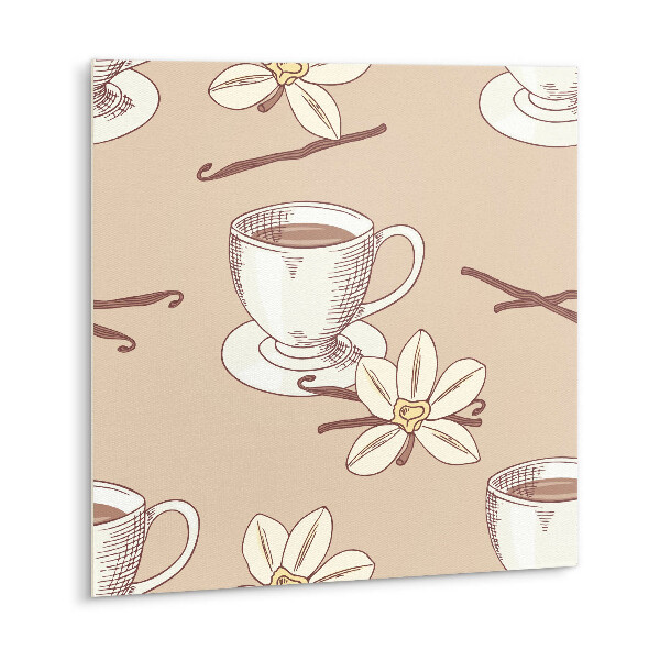 Self adhesive vinyl tiles A cup of coffee with a vanilla pod