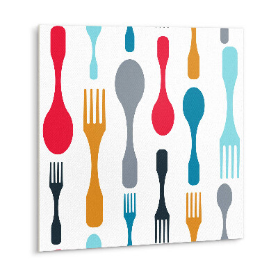 Vinyl tiles Colorful cutlery
