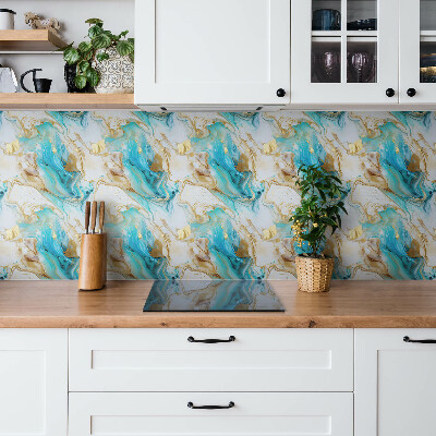 Vinyl tiles Blue marble and gold